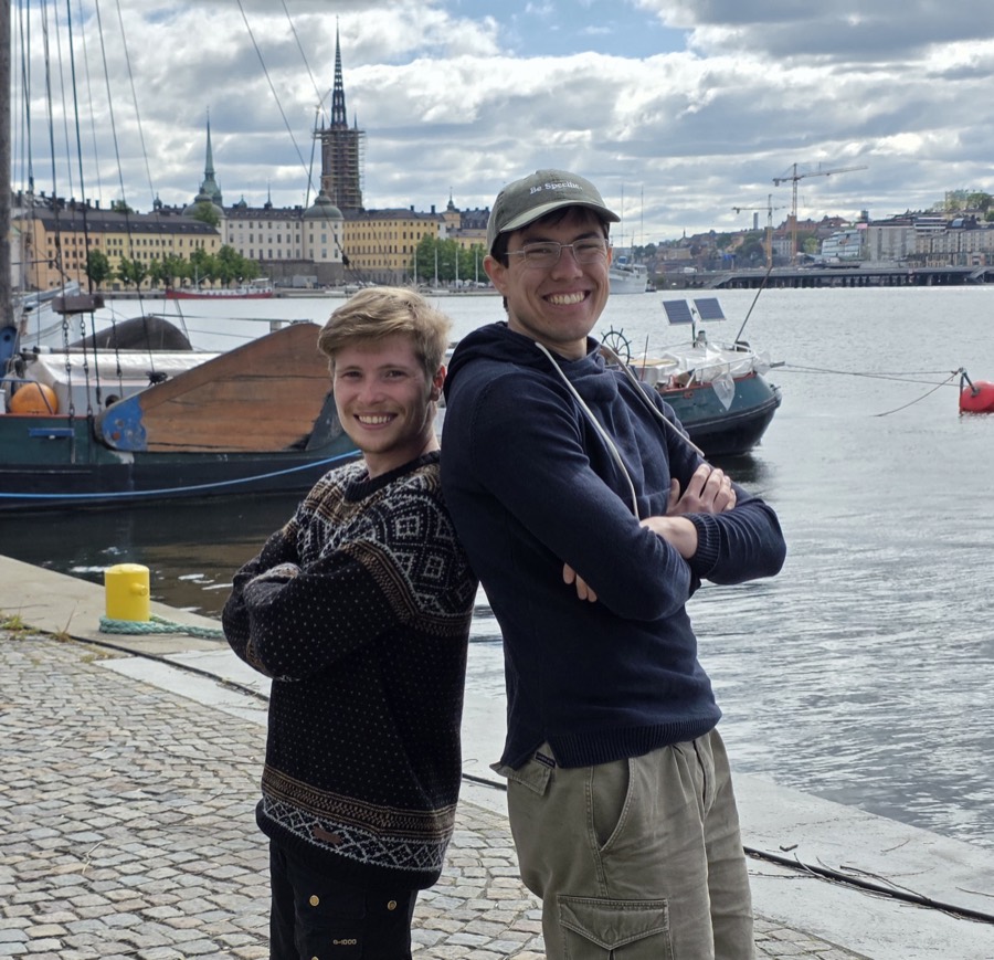 Jonas Hulthén on Stockholm's waterfront, Gamla stan skyline behind